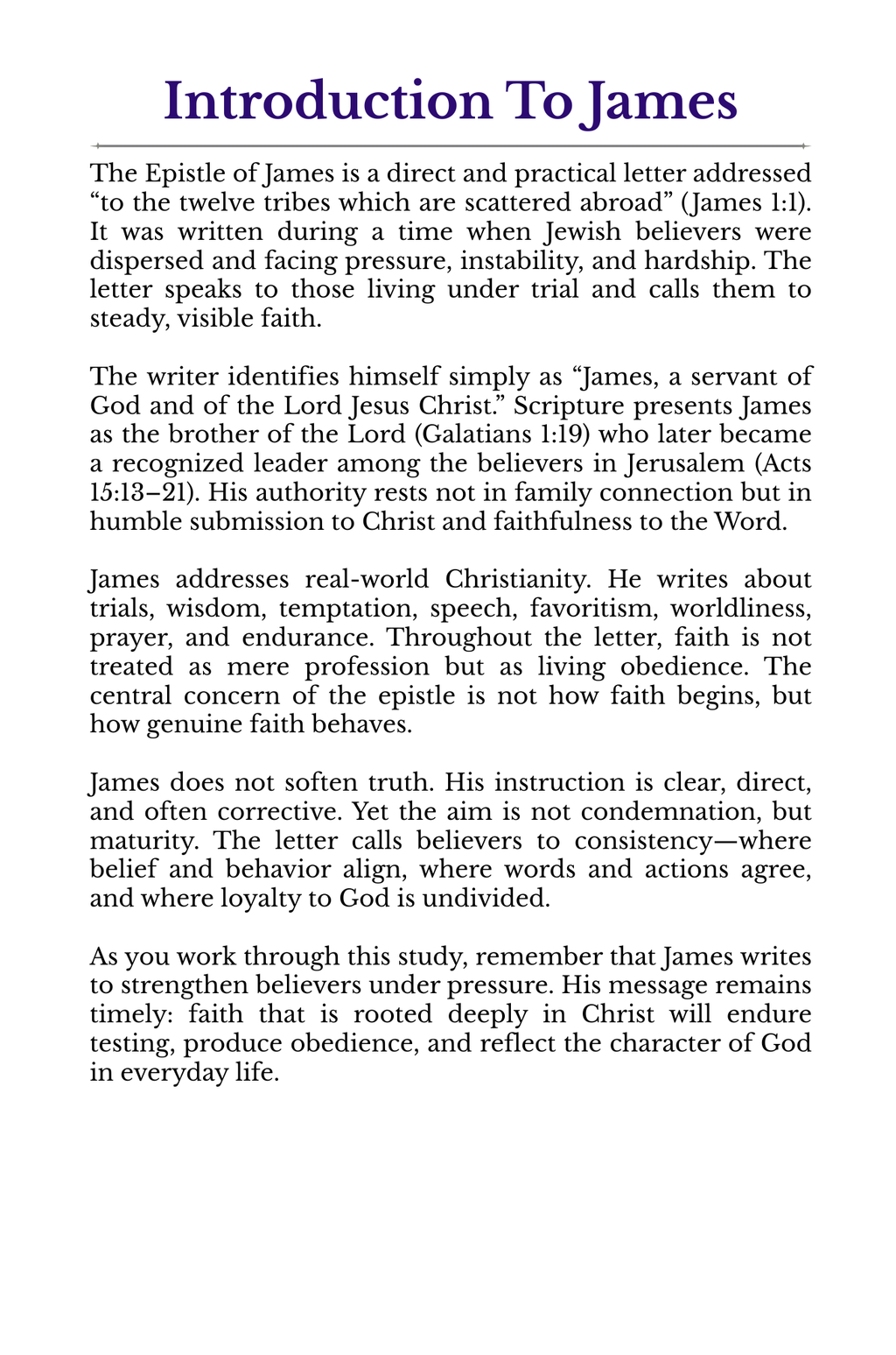 Rooted in Scripture: A KJV Verse-by-Verse Study on the Book of James