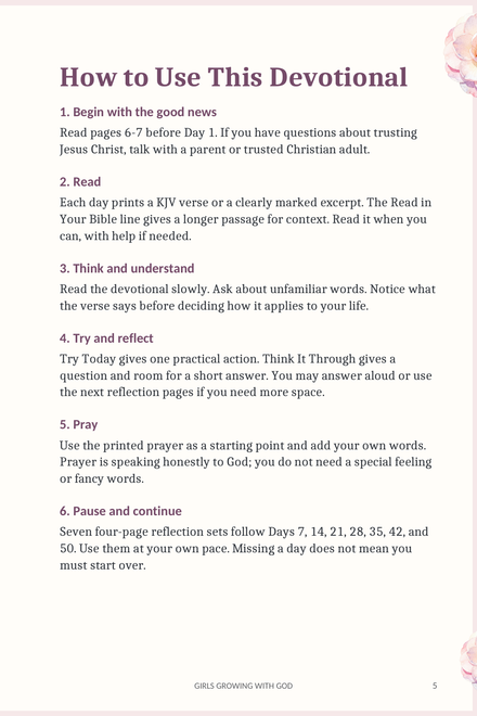 How to use the revised devotional, including practical actions and seven guided reflection sets.